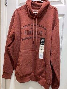 Field & Stream Men's Rust Red Hunt Club Pullover Hoodie Size Large new